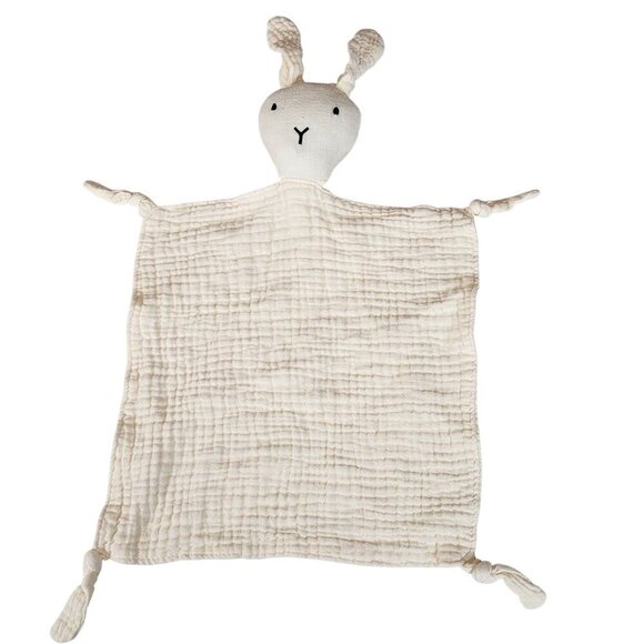 Muslin knot corners bunny plush lovey security blanket - Picture 1 of 5